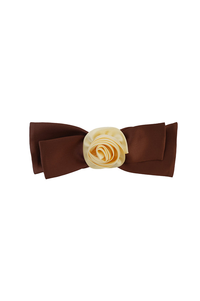 TUSCAN ROSE BOW SILK HAIR CLIPS