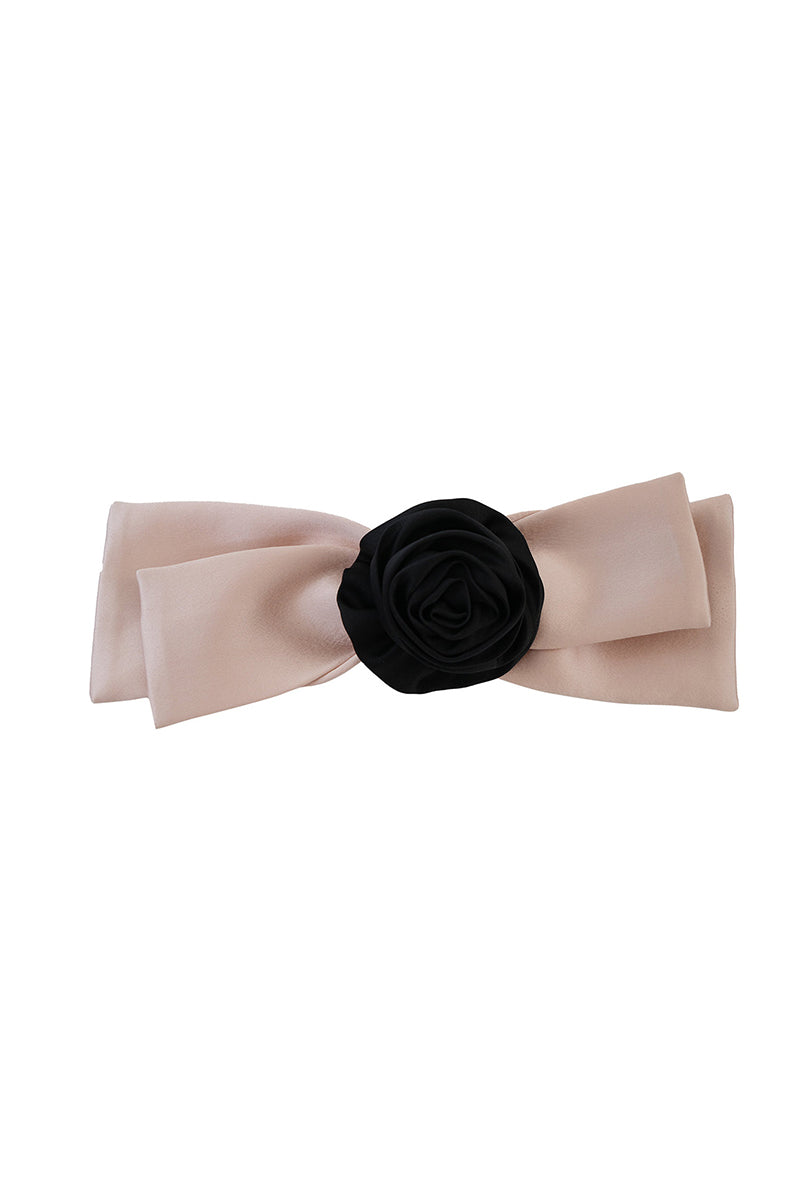 TUSCAN ROSE BOW SILK HAIR CLIPS