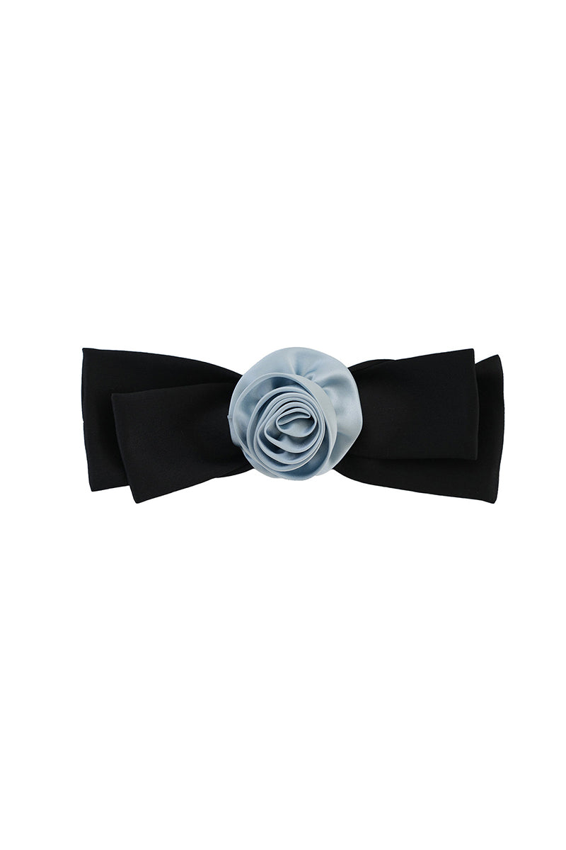TUSCAN ROSE BOW SILK HAIR CLIPS