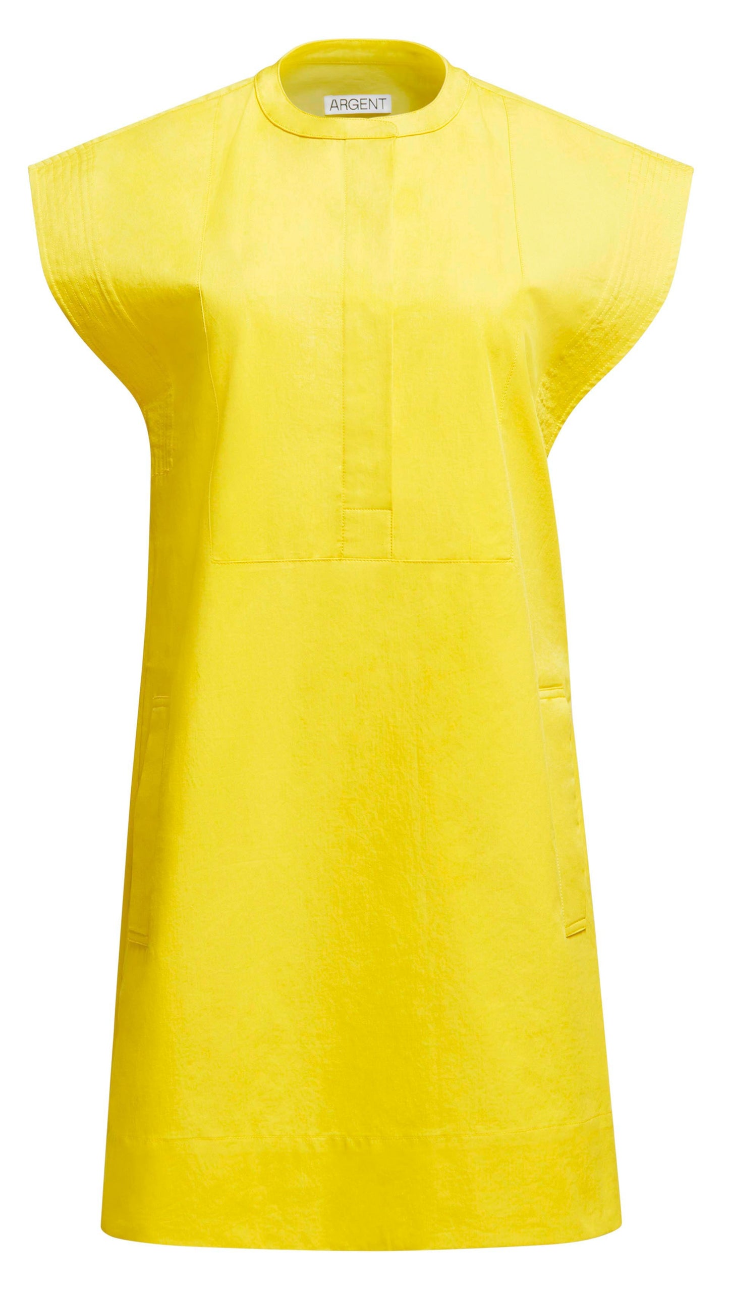Mini Bib Dress in Cotton Twill | Lemon