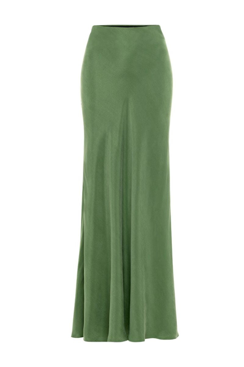 AQUAFLORA LUCY SLIP SKIRT IN MOSS