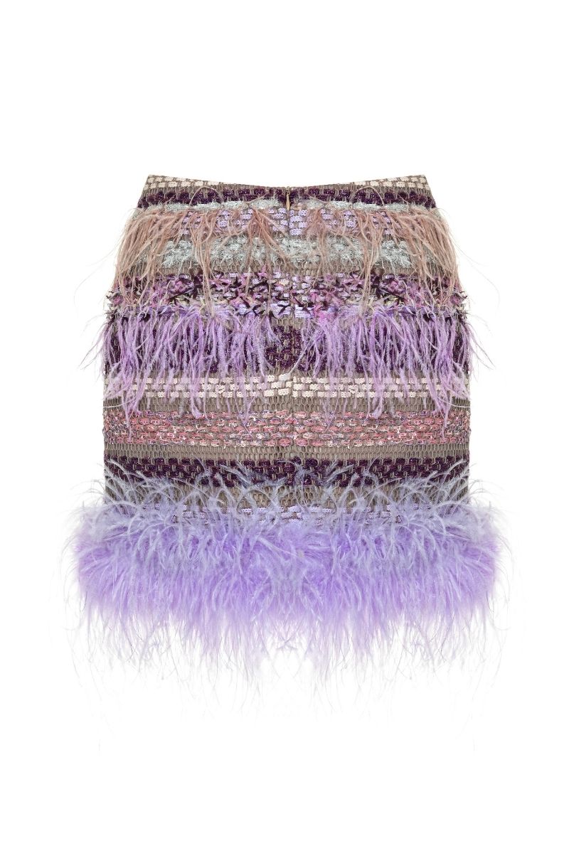 AVRIL MINI SKIRT IN PURPLE MULTI