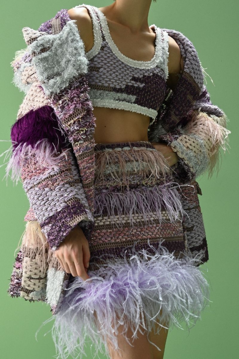 AVRIL MINI SKIRT IN PURPLE MULTI