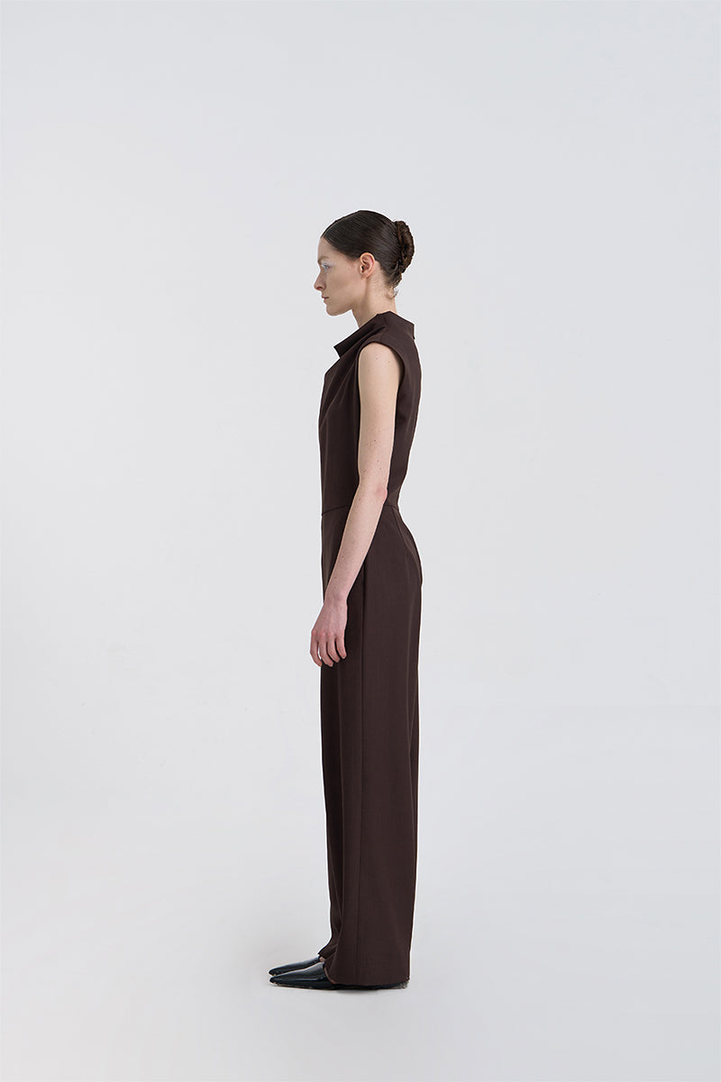 FILANTE WOOL JUMPSUIT IN BROWN