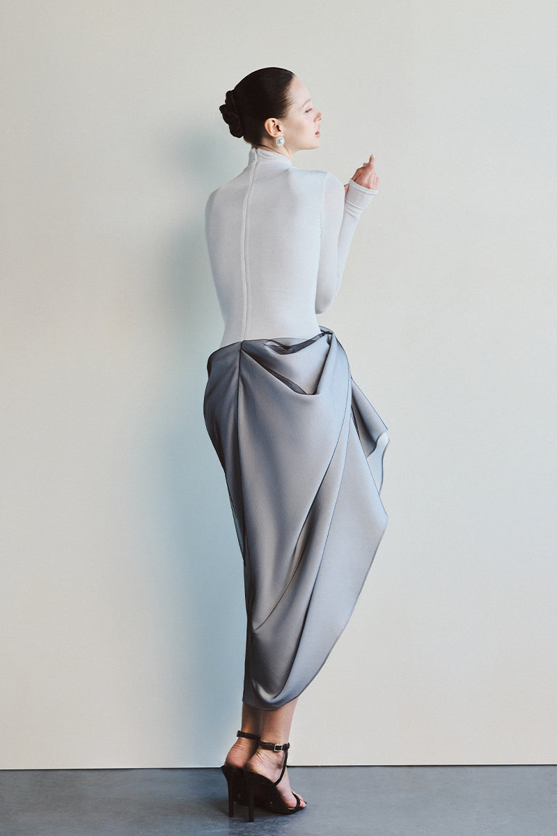 TURTLENECK TWILIGHT WHITE DRESS