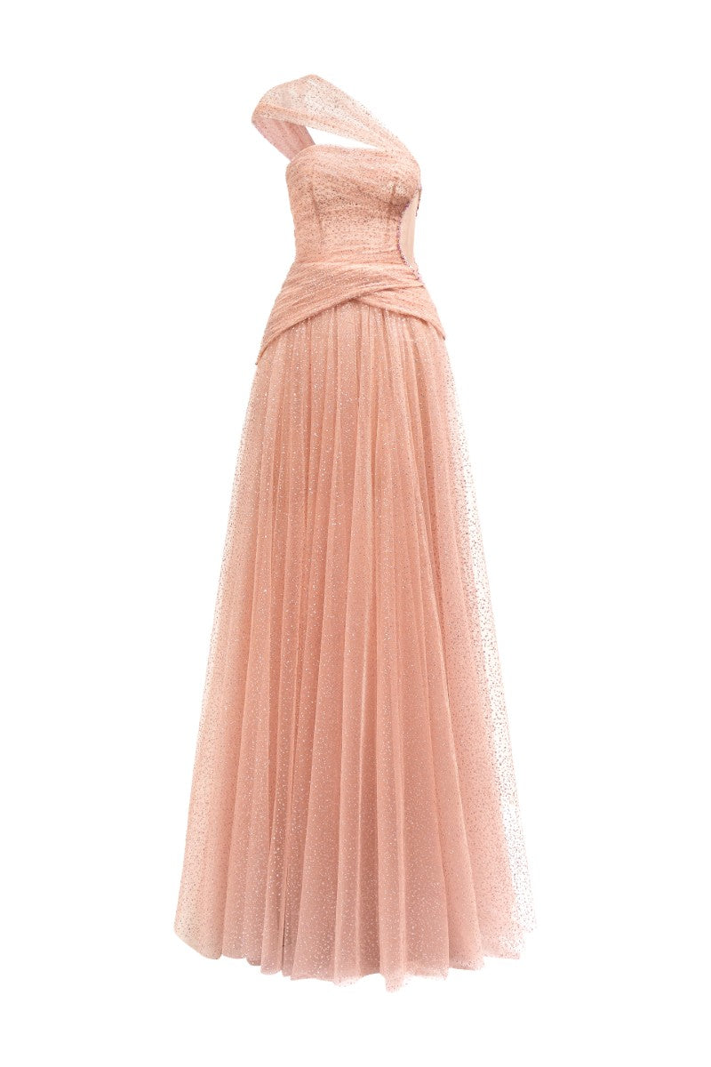 DAJAJAH GLITTER TULLE DRESS IN LIGHT PINK