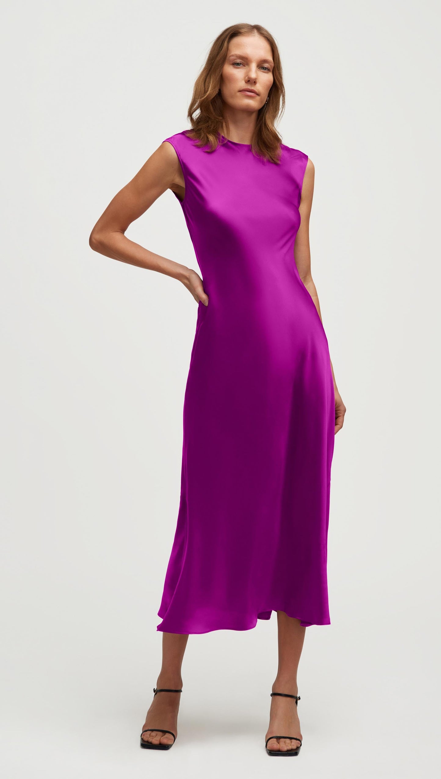 Bias Dress in Silk Charmeuse | Orchid