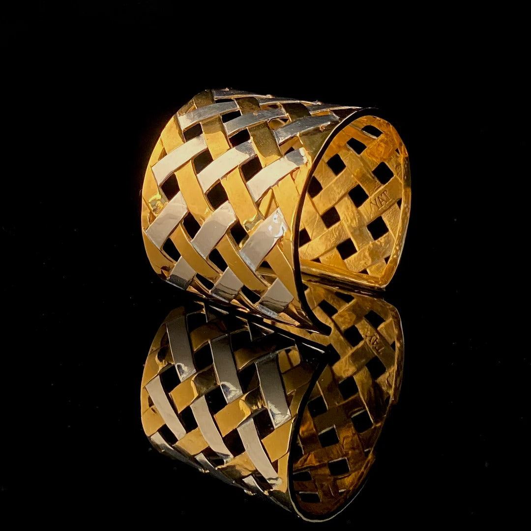 Tay Two-Tone Woven Ribbon Cuff