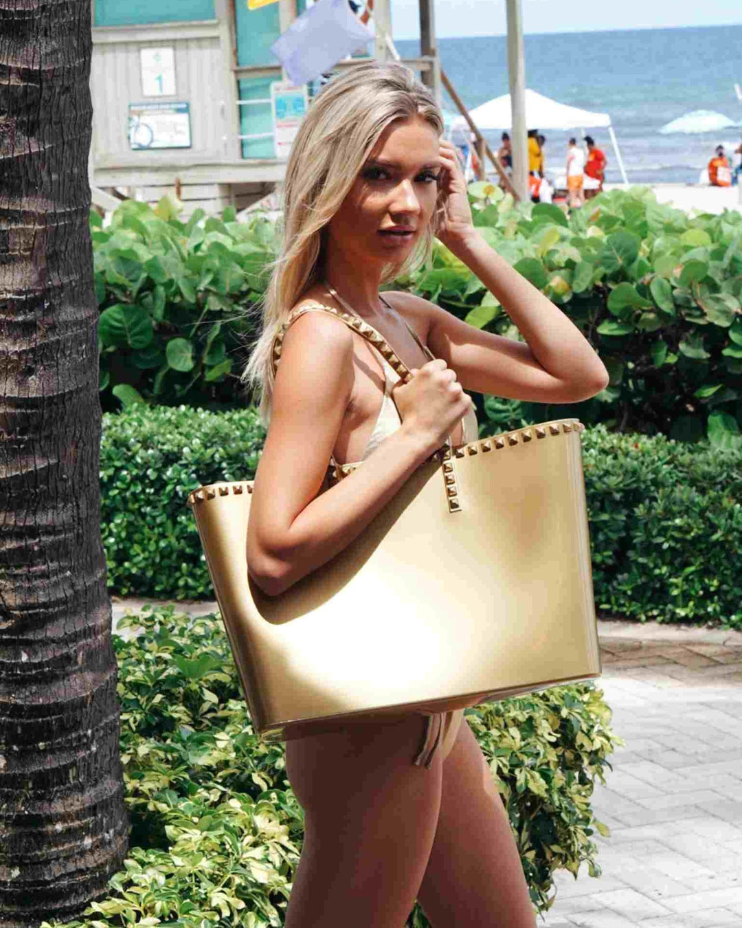 Angelica Metallic Large Tote