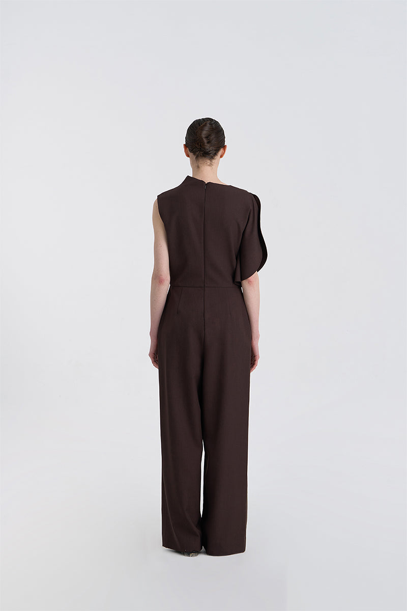 FILANTE WOOL JUMPSUIT IN BROWN