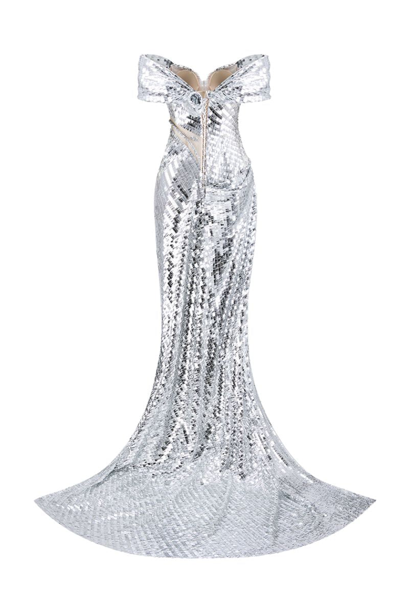 COUTURE DRESS IN SILVER