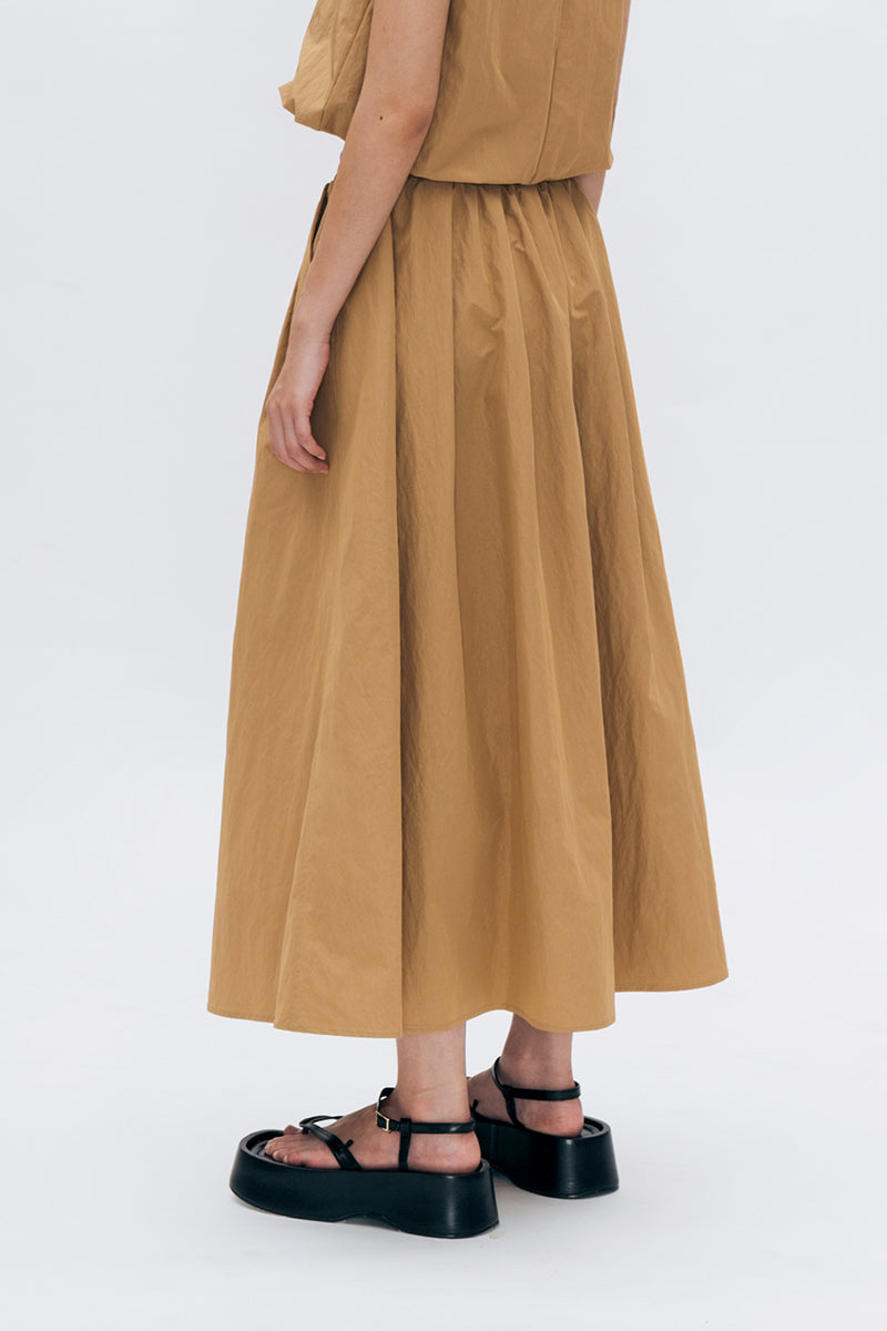 ULSA BROWN MIDI SKIRT