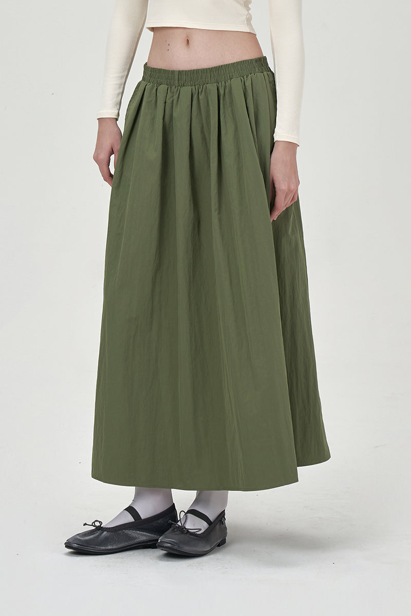 ULSA GREEN MIDI SKIRT