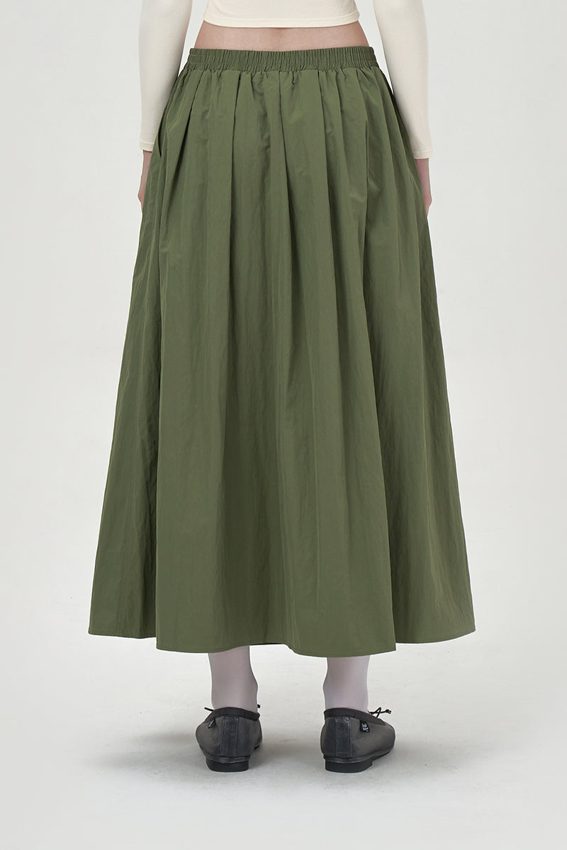 ULSA GREEN MIDI SKIRT