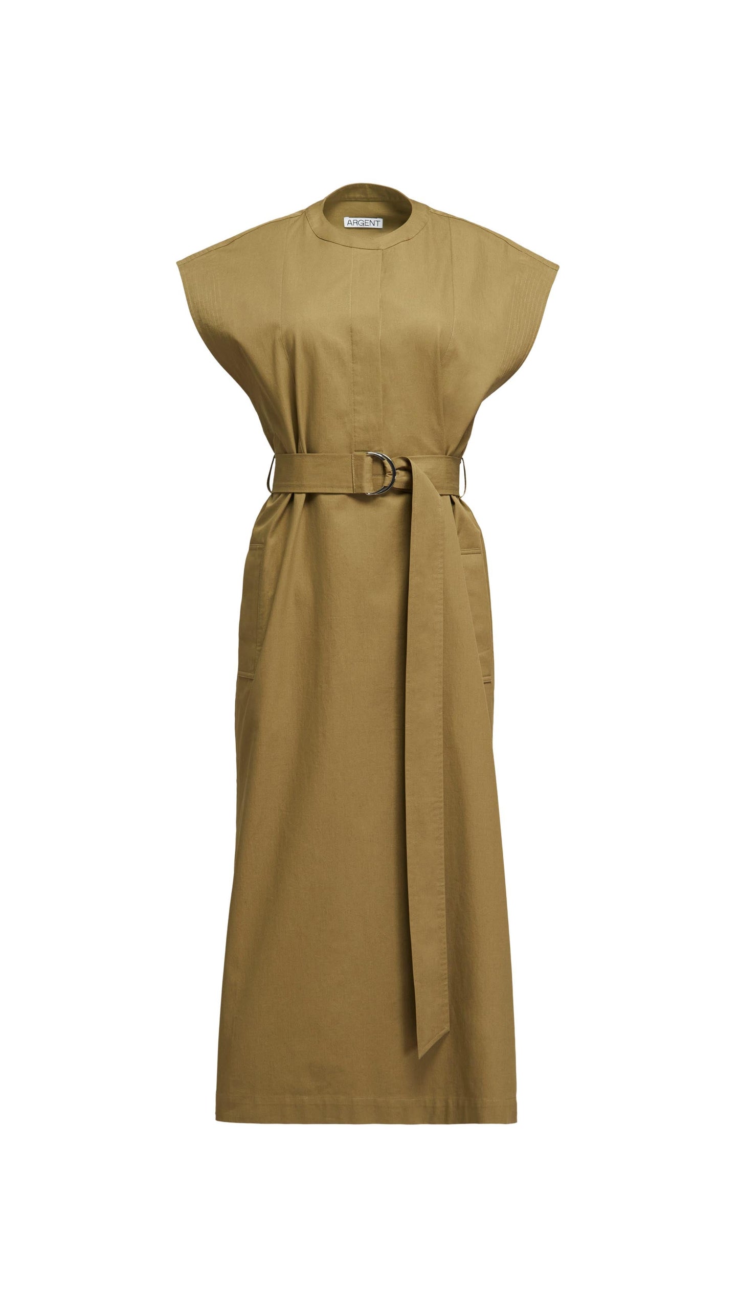 Bib Dress in Cotton Twill | Mushroom