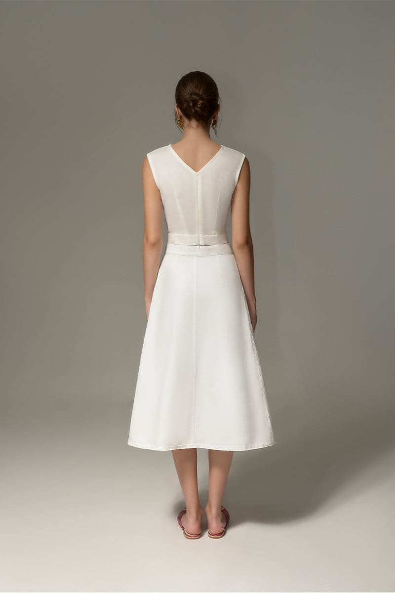 WHITE CLOUD MIDI SKIRT