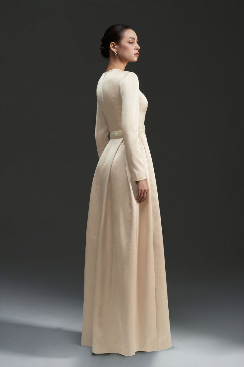 SILK TAFFETA DRESS IN GOLD