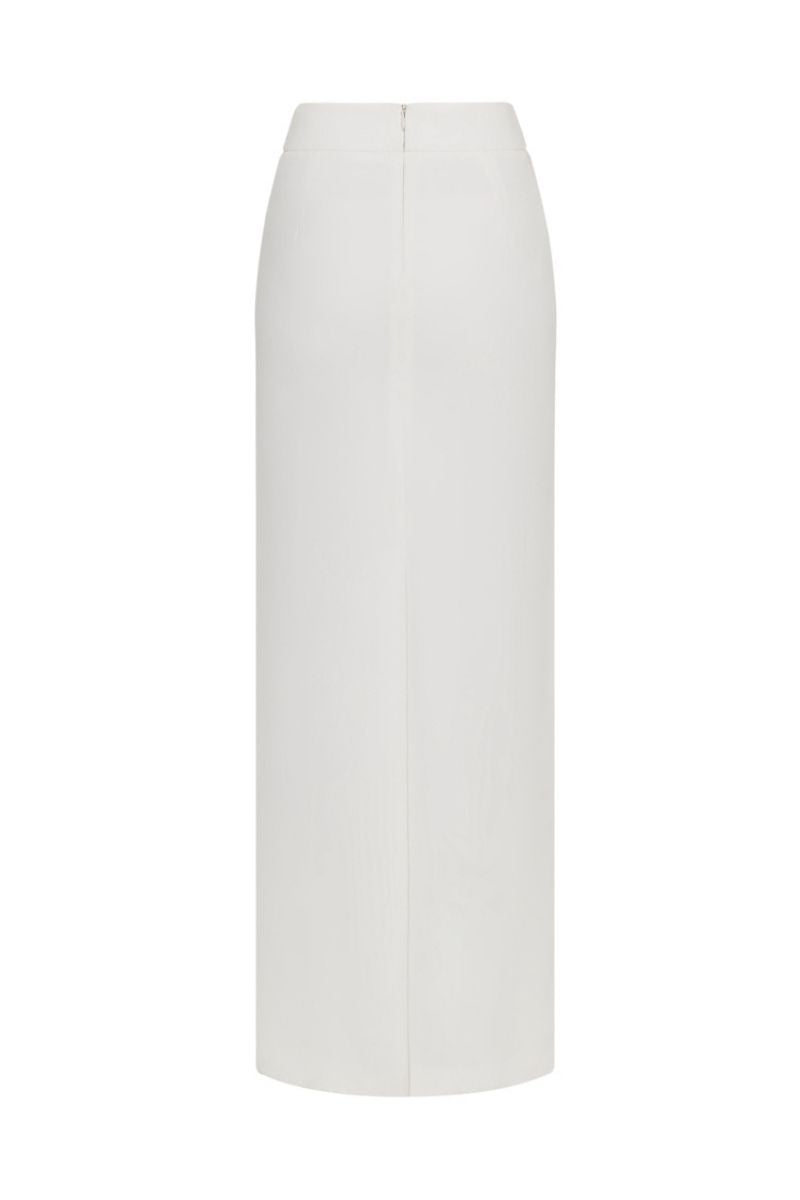 WHITE LONG PENCIL SKIRT