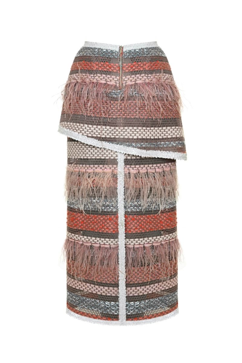 AVRIL MAXI SKIRT IN RED MULTI