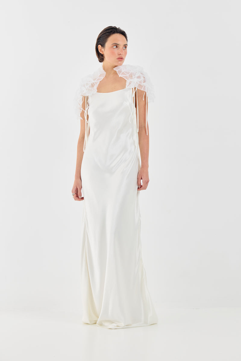 SOPHIE DRESS IN OYSTER WHITE