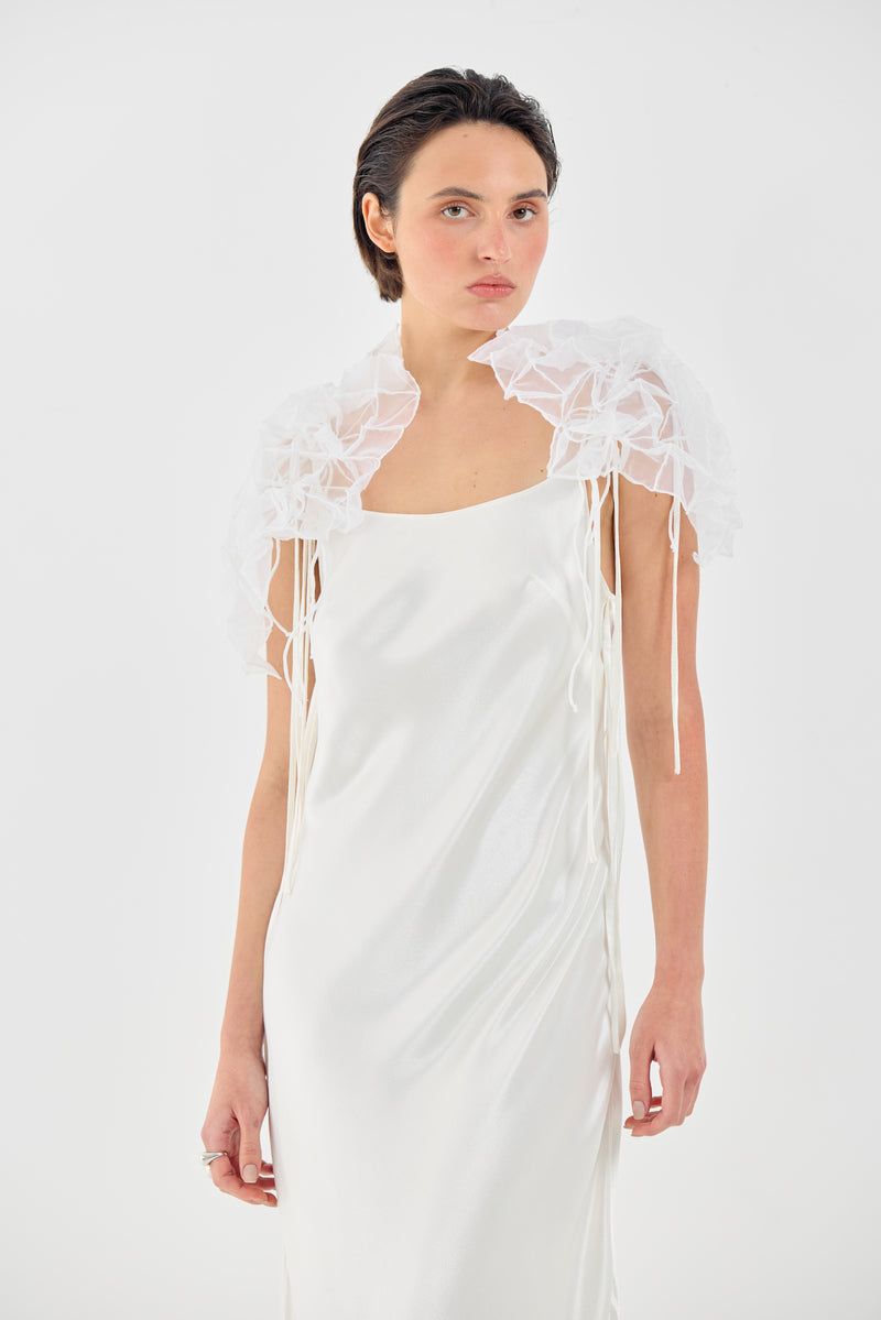 SOPHIE DRESS IN OYSTER WHITE