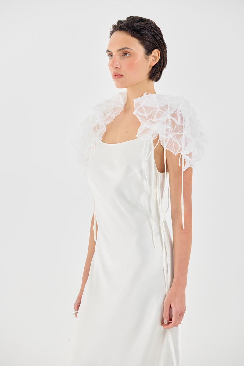 SOPHIE DRESS IN OYSTER WHITE
