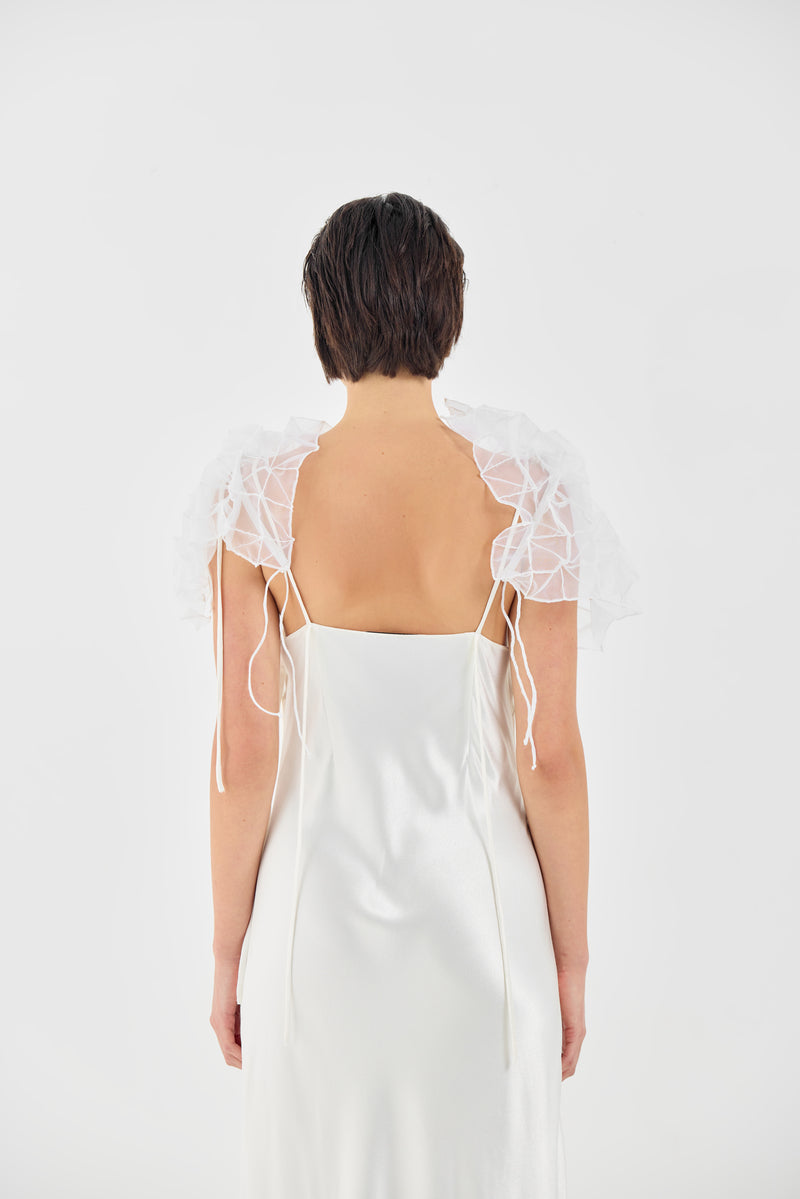 SOPHIE DRESS IN OYSTER WHITE