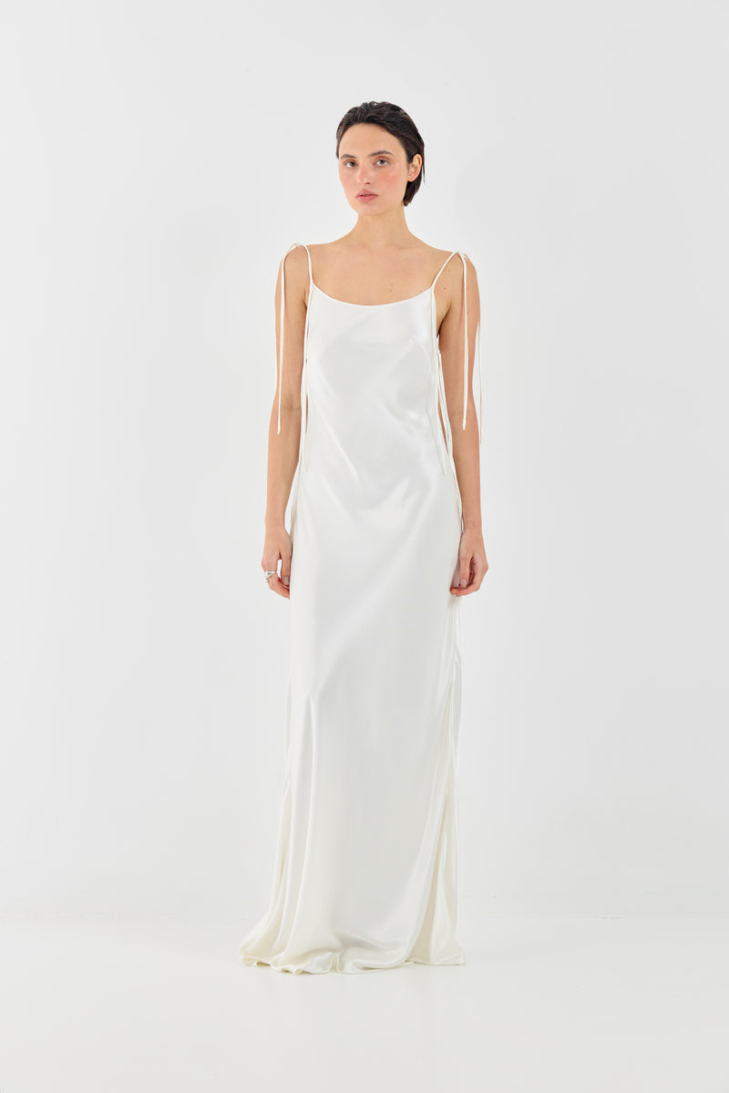 SOPHIE DRESS IN OYSTER WHITE