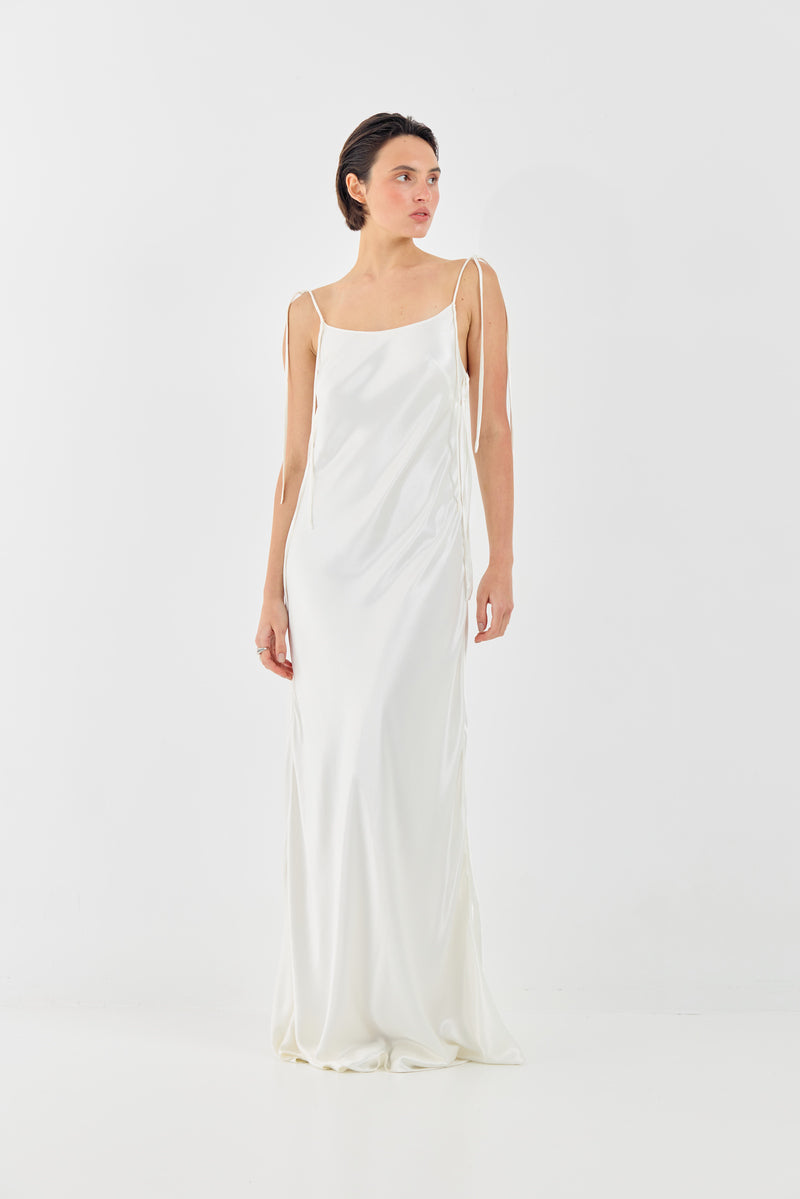 SOPHIE DRESS IN OYSTER WHITE