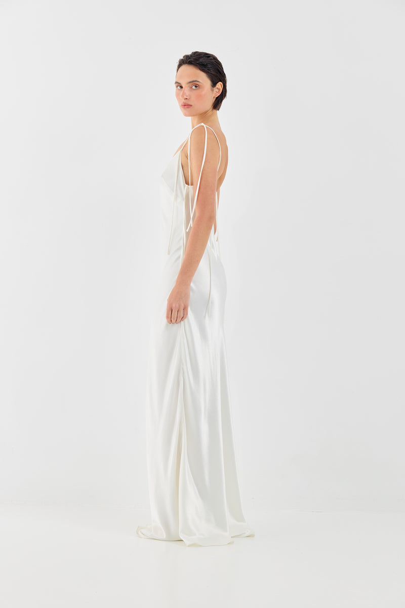 SOPHIE DRESS IN OYSTER WHITE