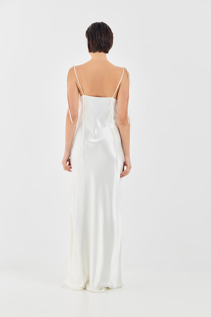 SOPHIE DRESS IN OYSTER WHITE
