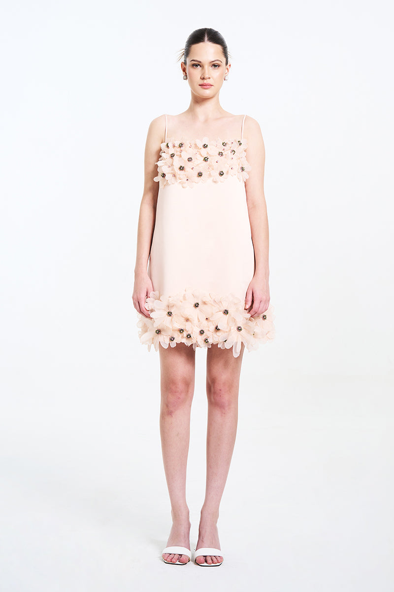 ALIA NOON MINI DRESS IN PEACH