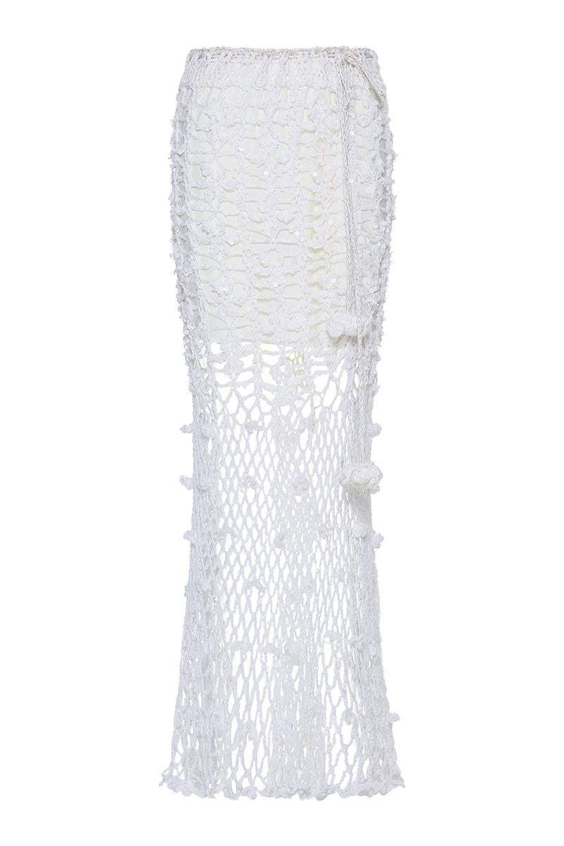 WHITE VANILLA HANDMADE CROCHET SKIRT