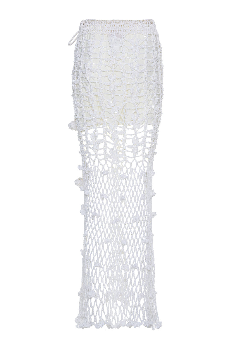 WHITE VANILLA HANDMADE CROCHET SKIRT