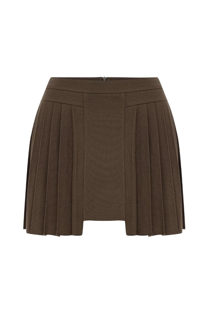 ATHENA CAPPUCCINO PLEATED SKIRT