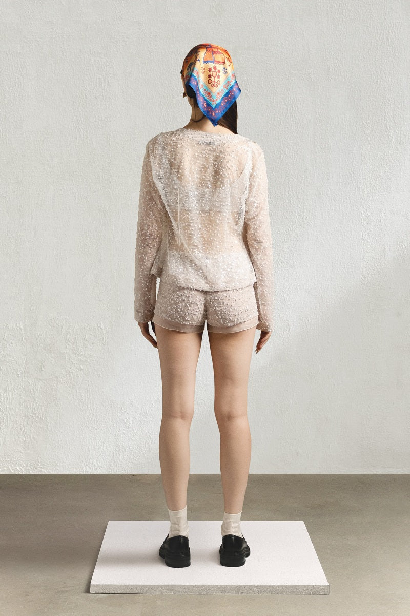 BEAD SHORTS IN MILK