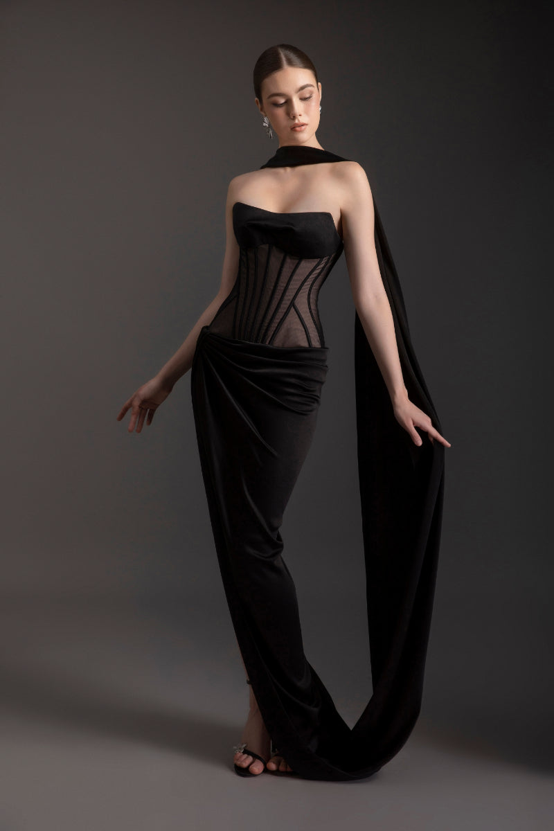 EBONY CORSET GOWN