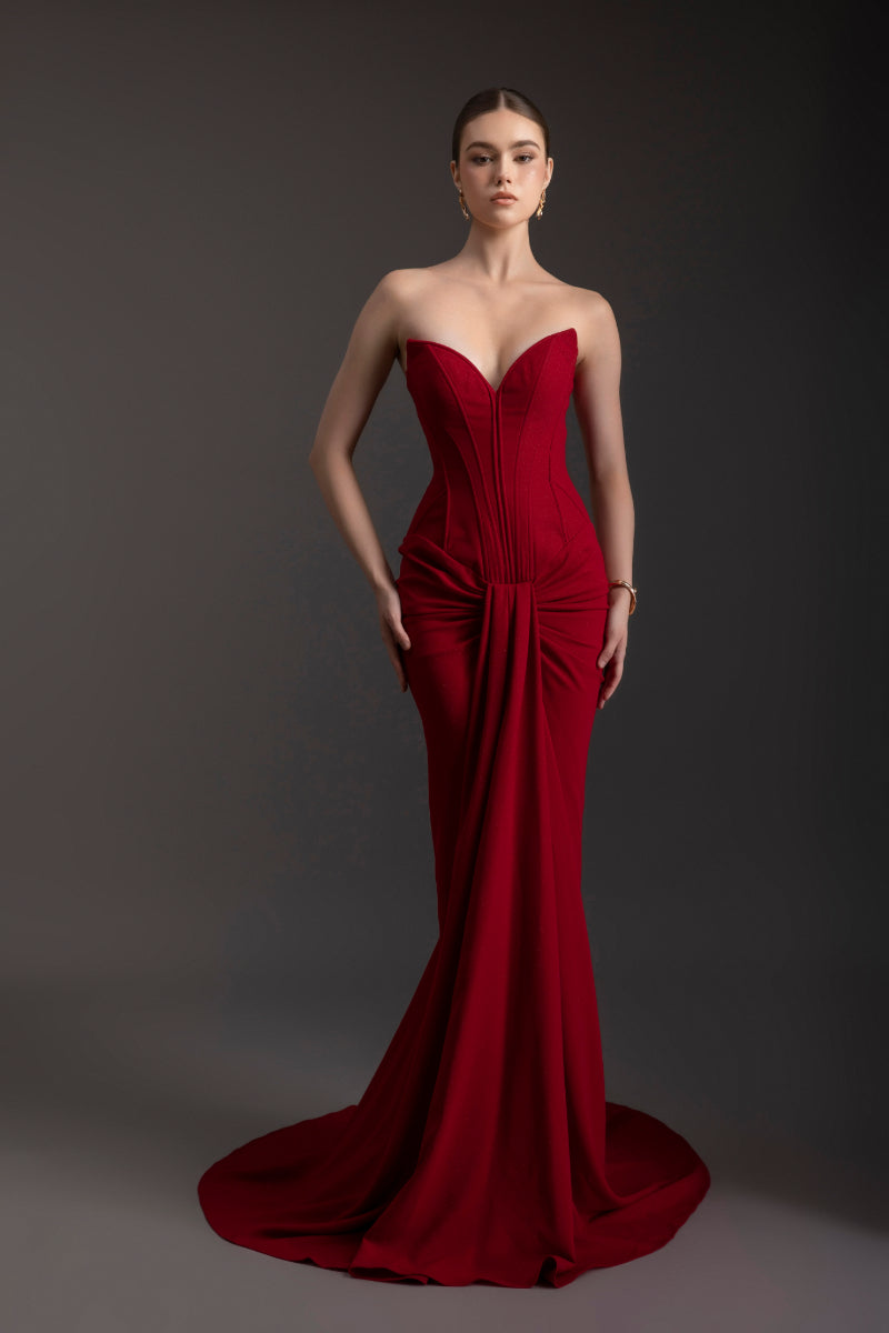 RUBY RAPTURE STRAPLESS GOWN