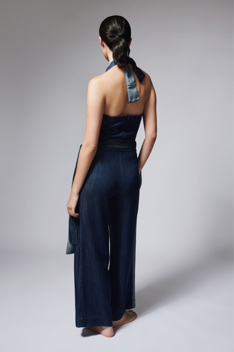 FLAP DENIM JUMPSUIT