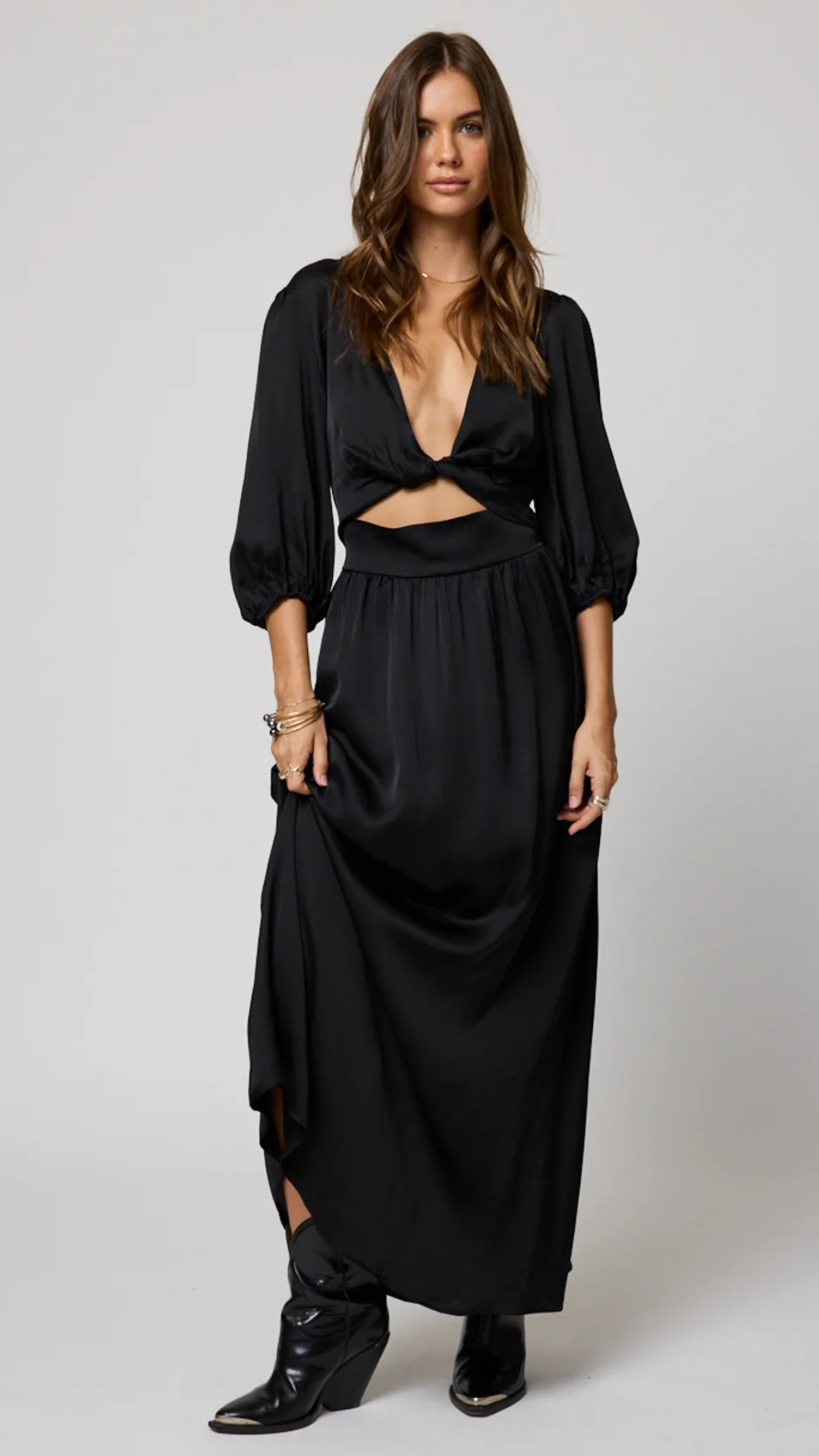 Silky Knot Front Dress