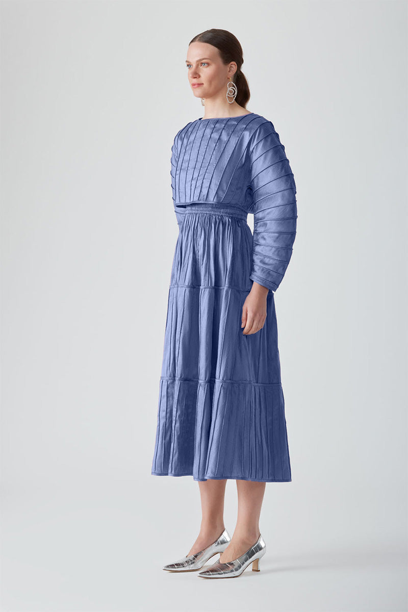 AFAF HAND-PIPED PERIWINKLE SKIRT