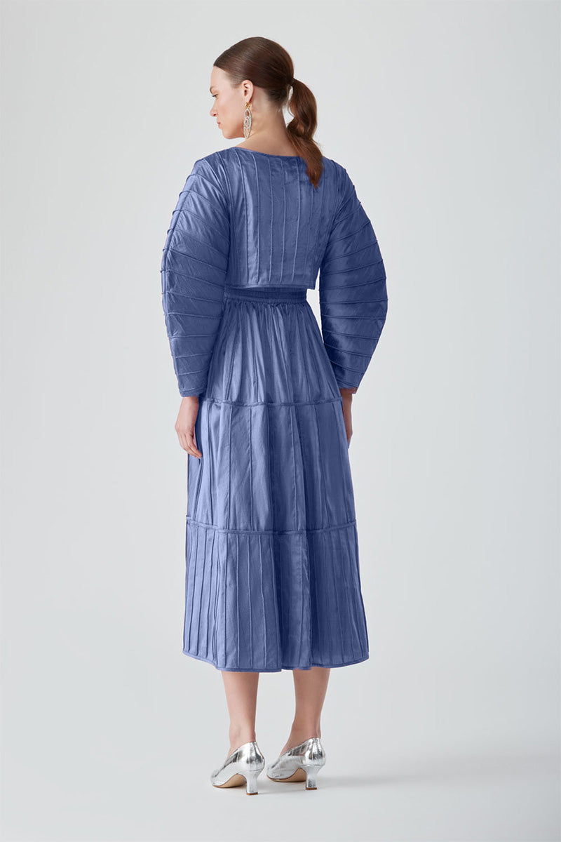 AFAF HAND-PIPED PERIWINKLE SKIRT