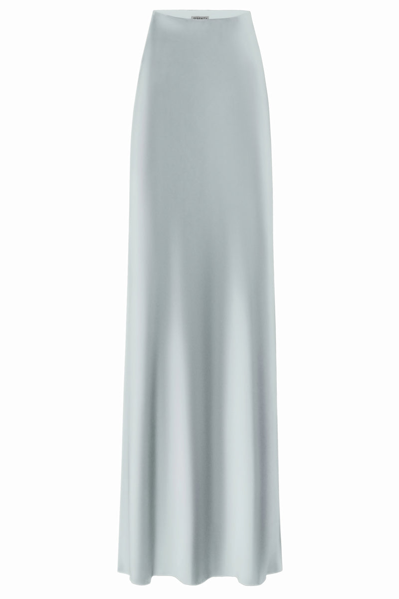 ALYSSA MOONSTONE SILK SATIN MAXI SKIRT