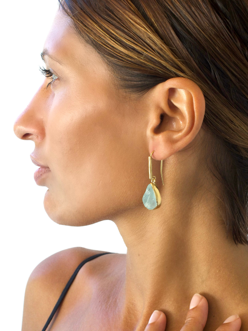 Lassanai Aquamarine Teardrop Earrings