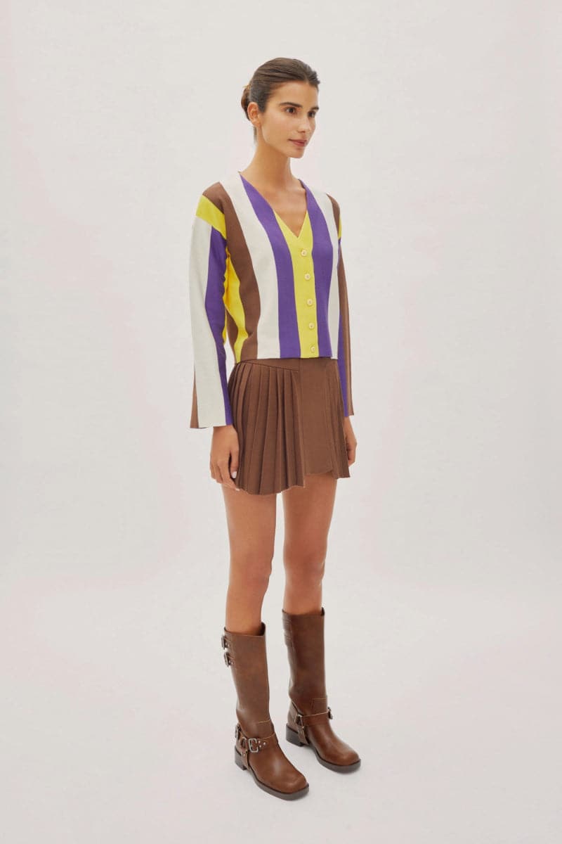 ATHENA CAPPUCCINO PLEATED SKIRT