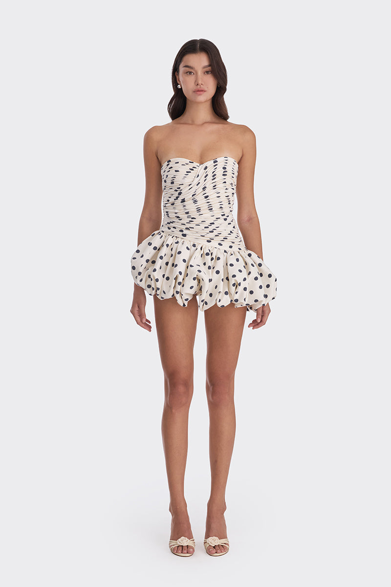 BALLOON POLKA DOT MINI DRESS