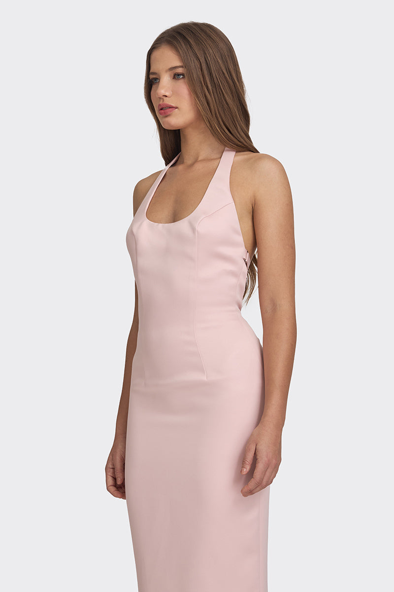 CAKE BOW MAXI DRESS IN DUSTY PINK