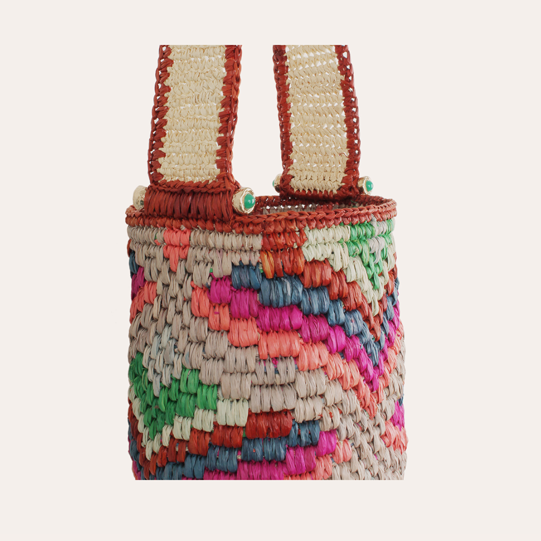 Gas Bijoux Bucket Bag Mini Raffia