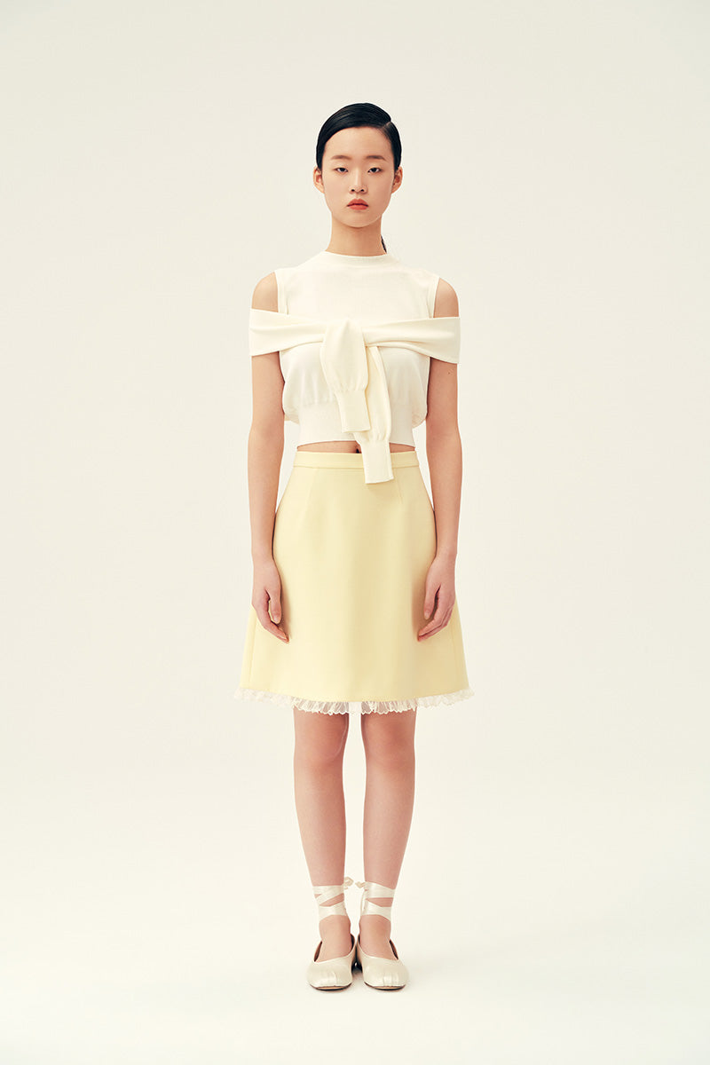BONNIE SKIRT IN PASTEL YELLOW