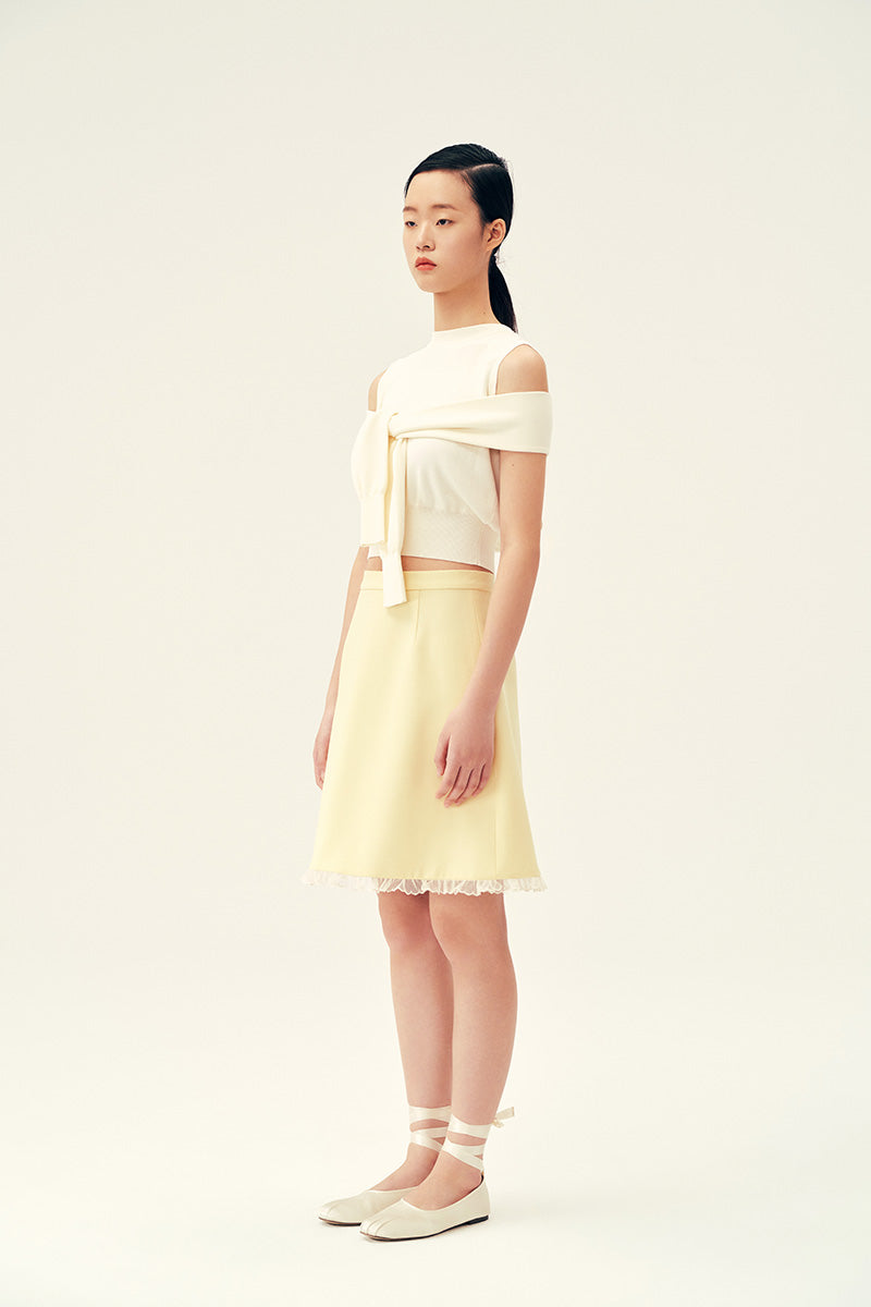 BONNIE SKIRT IN PASTEL YELLOW